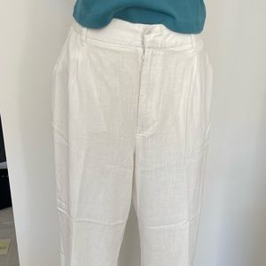 BOGO 🌞 H&M Linen blend white trouser crop